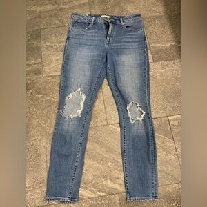 Levi's Blue Skinny Jeans with Distressed Details